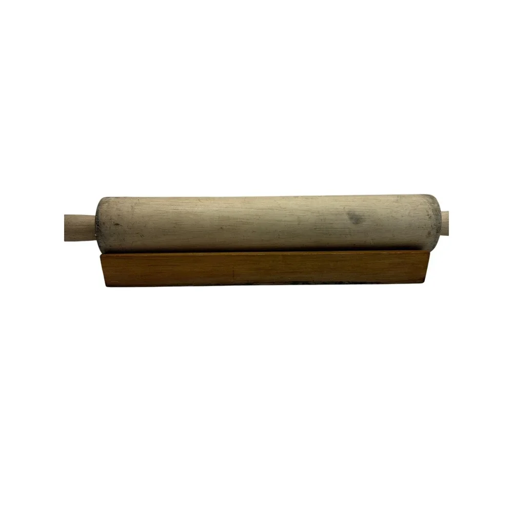 Vintage Wood Gourmet Rolling Pin with Decorative Wooden Display‎ Stand Base